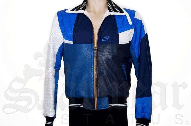 Drx Romanelli x Nike Reconstructed Perforated Leather Bomber Jacket