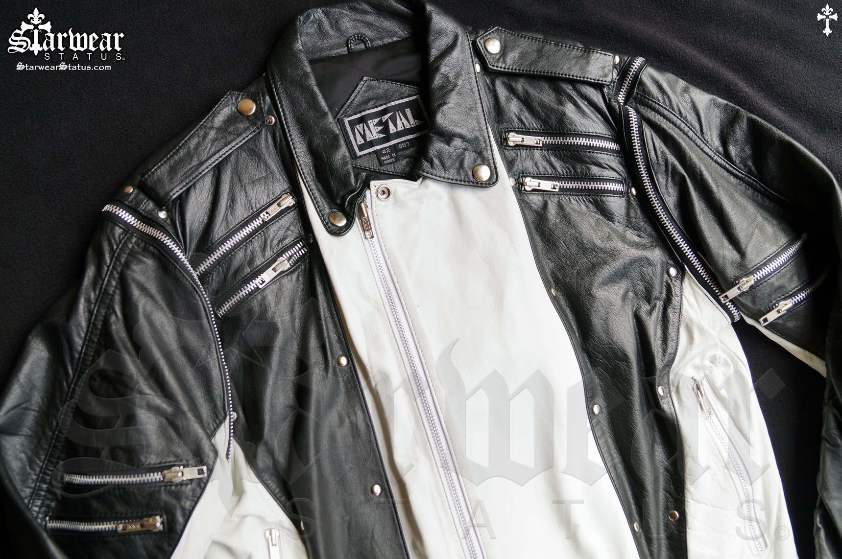 Authentic Michael Jackson 80's Vintage Leather Black & White Biker ...