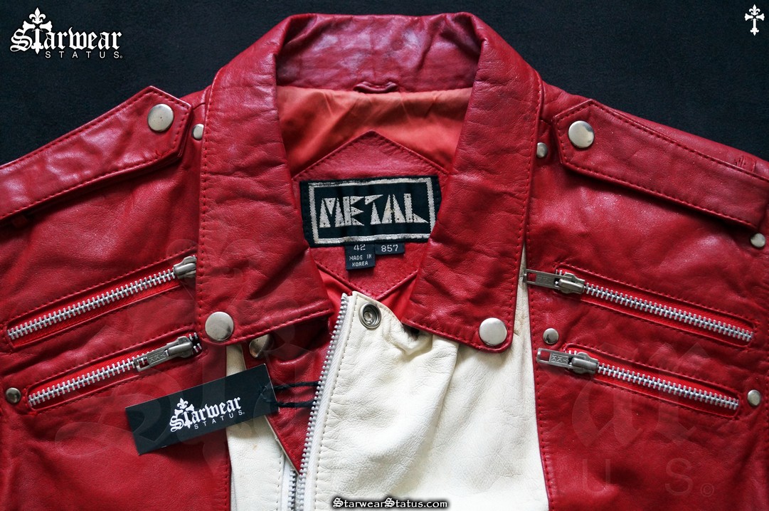 ジャケット・アウター 00s japanese label leather jacket AVIREX Men's Y2K Authentic RARE Gold Silver Leather Jacket