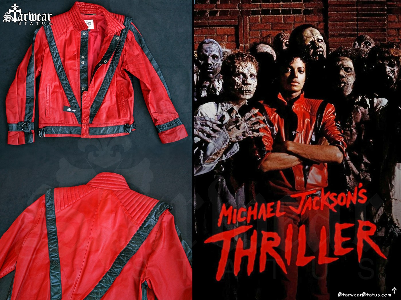 Authentic 1983 Michael Jackson J PARK Vintage 80s Red Leather BEAT IT 