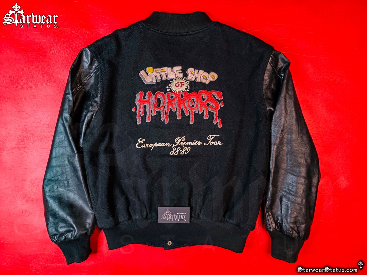 Vintage 80's LITTLE SHOP OF HORRORS '88-'89 European Tour Musical Movie Crew Wool Leather Varsity Jacket L (A Nostalgic Treasure!)