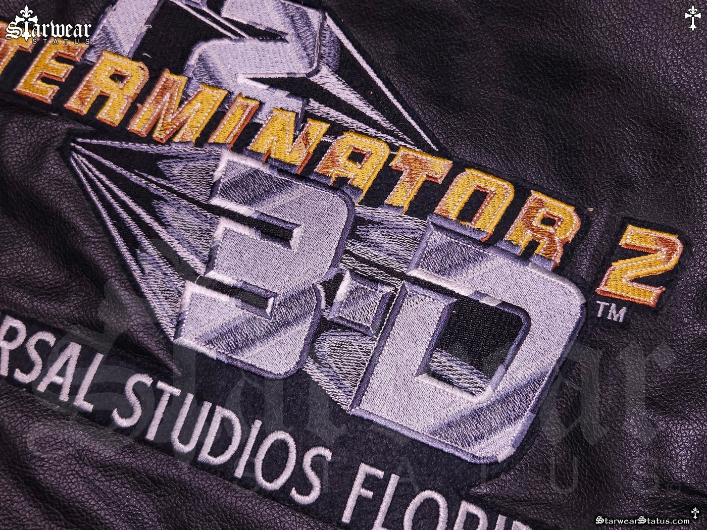 Vintage 90's TERMINATOR 2 '3-D' Production Crew Movie Promo ARNOLD SCHWARZENEGGER Motorcycle Jacket M L (Entertainment History!)