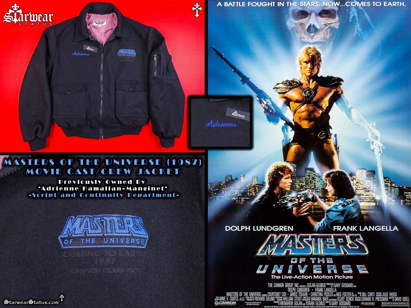 Masters Of The Universe (1987) Movie Cast & Crew Jacket | Dolph Lundgren HE-MAN Film Vintage 80's Jacket L (Hollywood Memorabilia)
