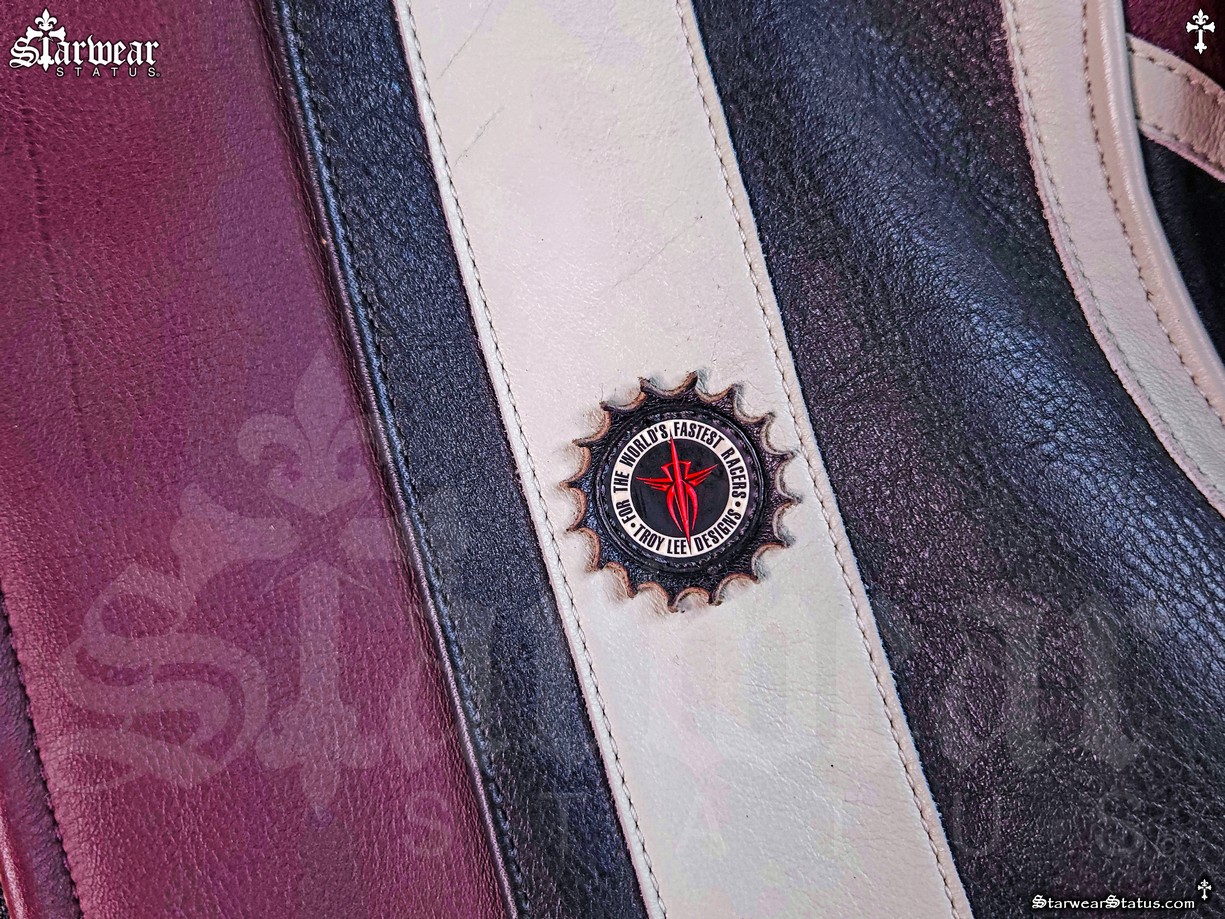 Vintage 90s Vanson Leathers x Troy Lee Designs Striped Leather Racing Jacket M/L - Extremely Rare! (FOR THE WORLD'S FASTEST RACERS)