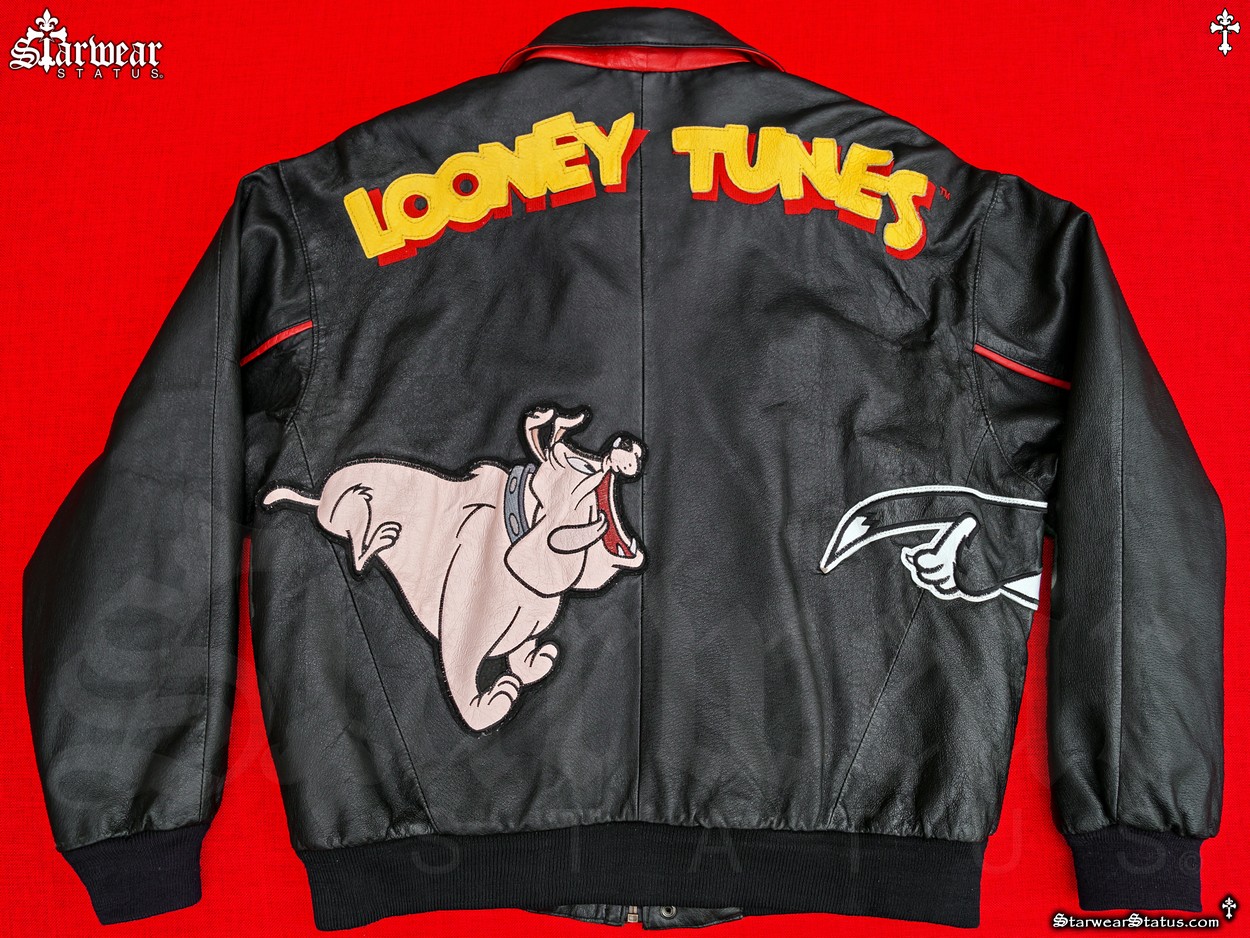 Vintage 90s Looney Tunes Cartoon Leather Jacket Unisex Adult