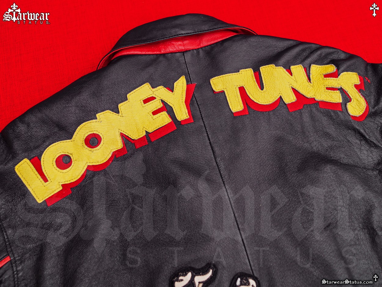 Vintage 90s Looney Tunes Cartoon Leather Jacket Unisex Adult