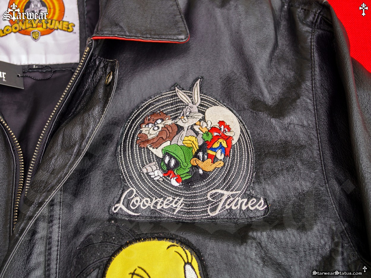 Vintage 90s Looney Tunes Cartoon Leather Jacket Unisex Adult