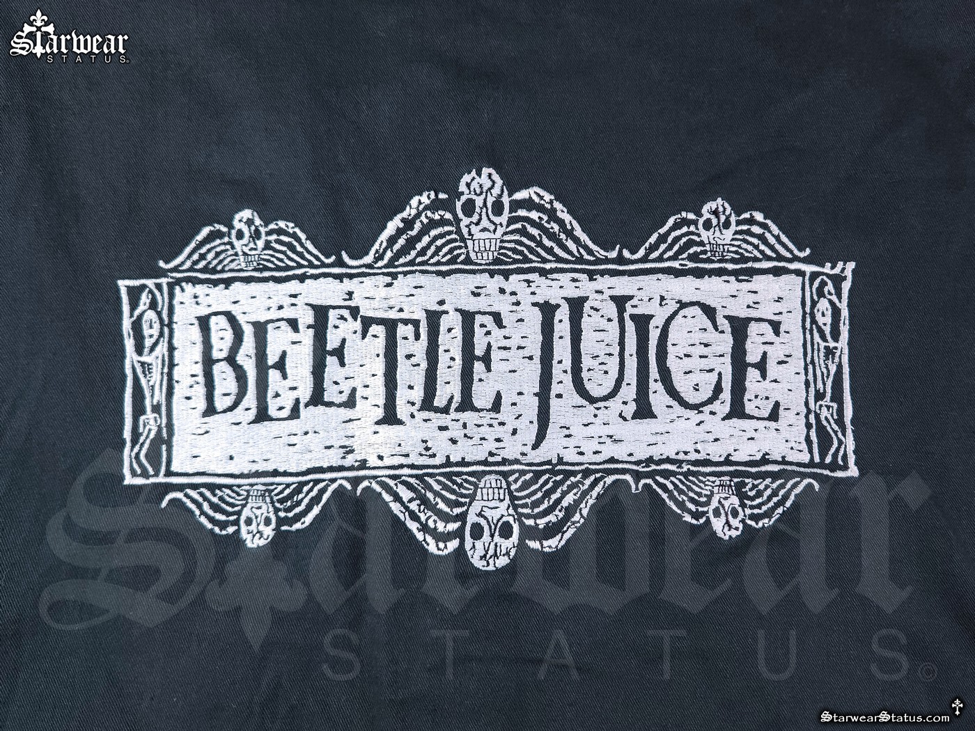 Vintage 1988 Beetlejuice Movie Crew Jacket by Warner Bros – Tim Burton Horror Film Promo Varsity Bomber, Size L/XL, Extremely Rare Movie Memorabilia