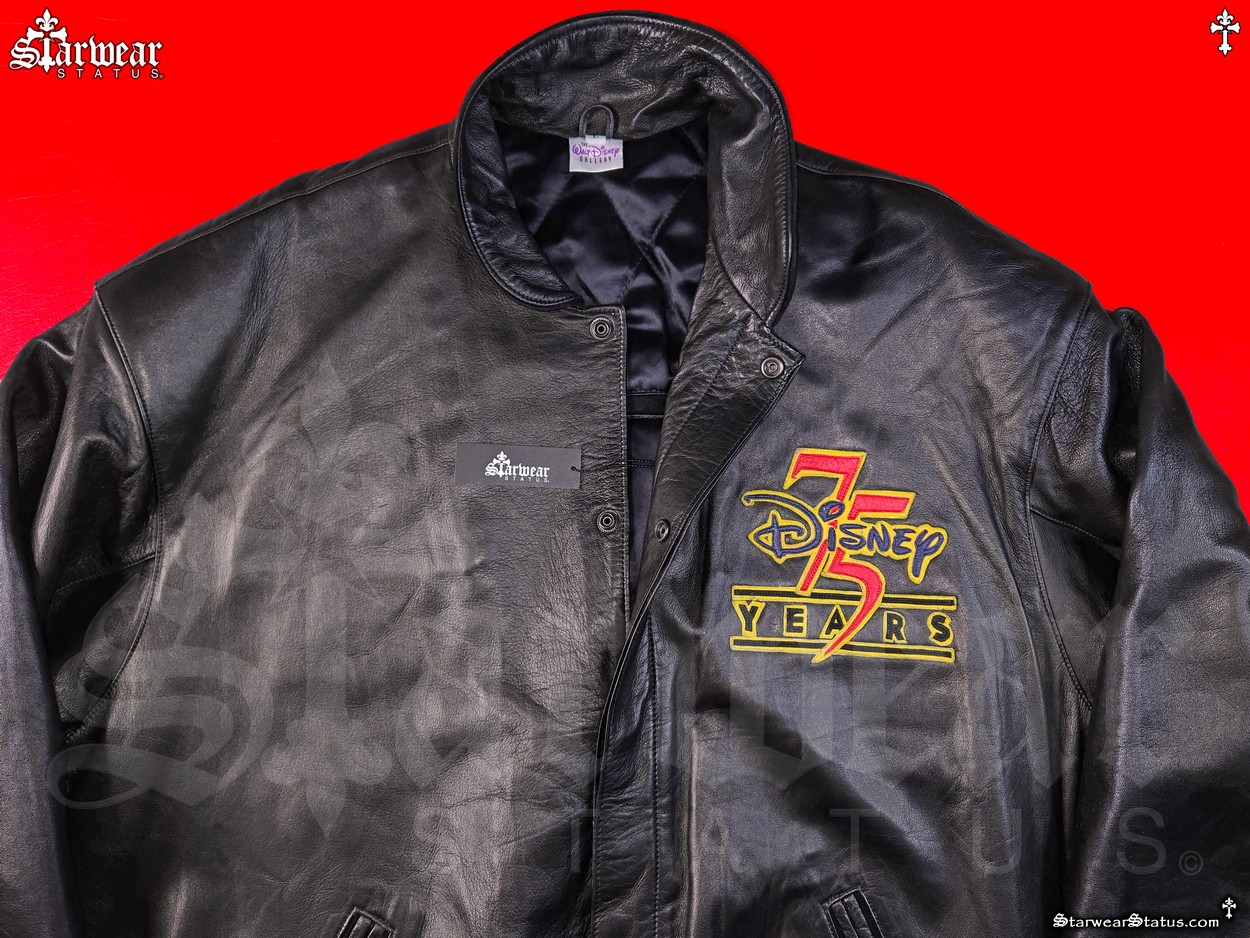 Vintage 90s WALT DISNEY GALLERY Leather Bomber Jacket L