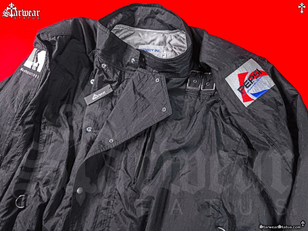 Michael Jackson BAD Tour crew jacket front upper detail Pepsi patch buckle collar snap closure vintage 1988