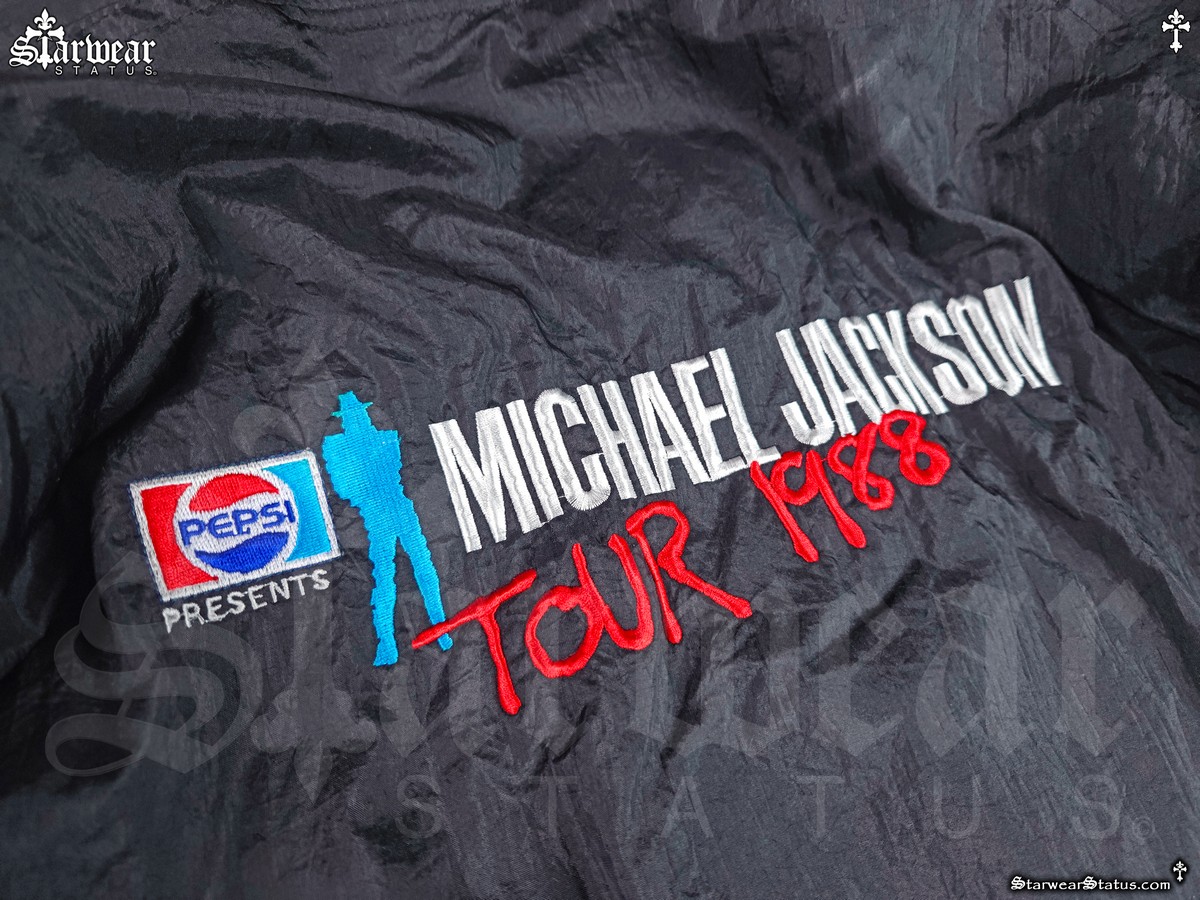 Michael Jackson BAD Tour 1988 logo embroidery Pepsi presents back detail vintage crew jacket