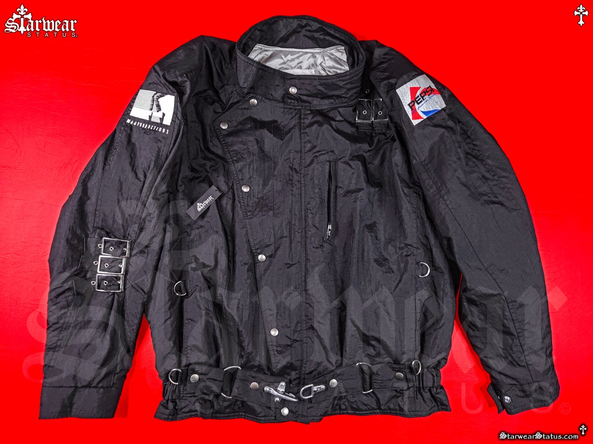 Michael Jackson BAD Tour crew jacket angled front view buckle design Pepsi MJJ Productions 1988 vintage
